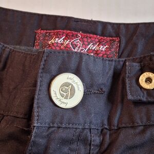 Baby Phat Y2K Pants Ankle Drawstring Hem Black Cotton Women Size 5 Junior